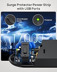 TROND Desk Clamp Power Strip USB C PD 20W- Surge