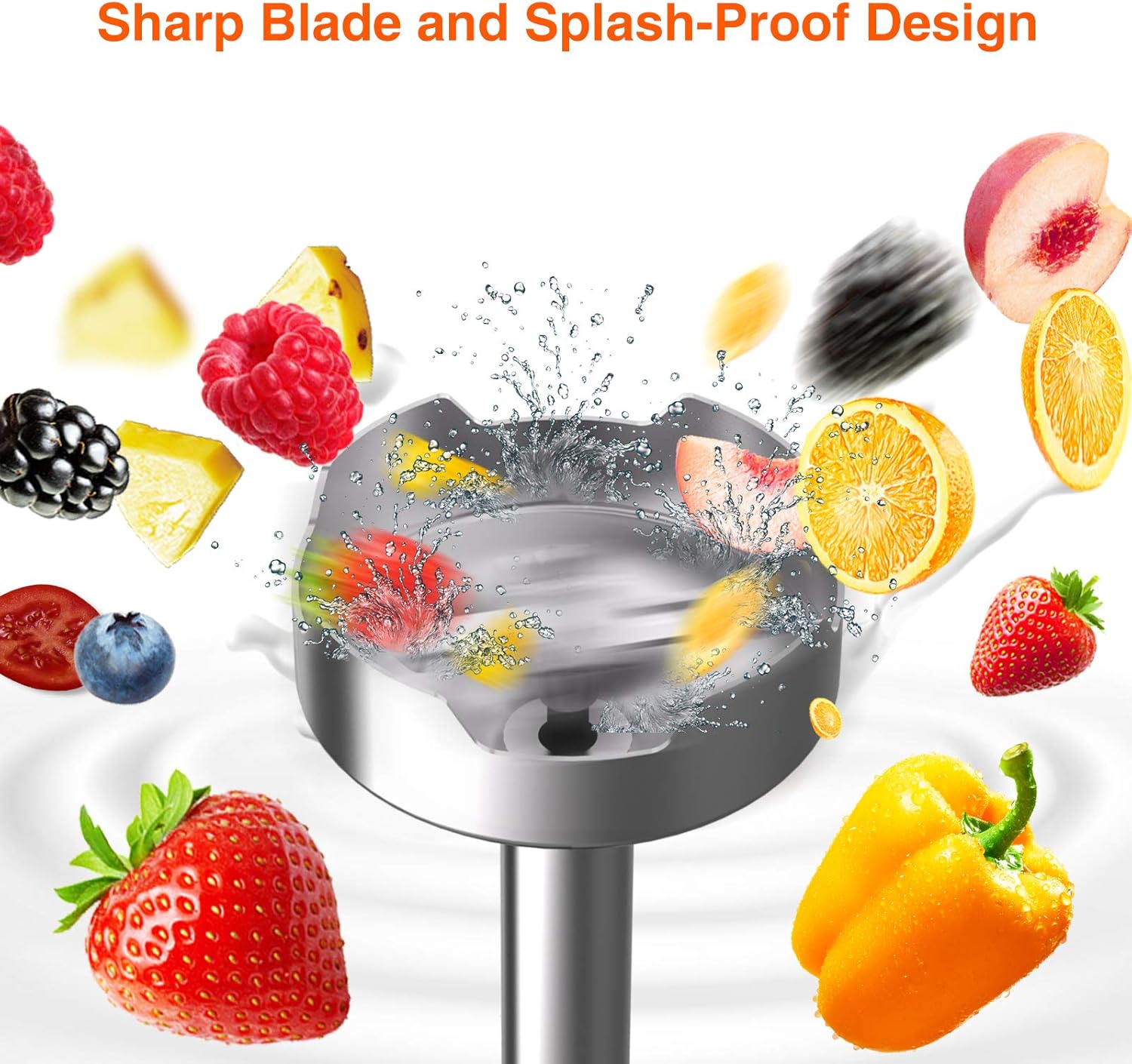 Immersion Blender, HOPVISION 1000W 12-Speed Hand Blender, 5-in-1 Hand Blender Set with Turbo Mode, Includes Stainless Steel Stick Blender, 500ml Chopper, 600ml Beaker, Milk Frother and Whisk, BPA-Free: Kitchen & Dining