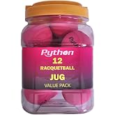 Python Pink Racquetballs, 12 Ball Jug | Super Fast, Optimal Visibility, Value Pack