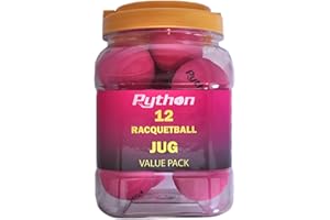 Python (Pink) Racquetballs (Super Fast w/Optimal Visibility)(Value Pack - 12 Ball Jug)