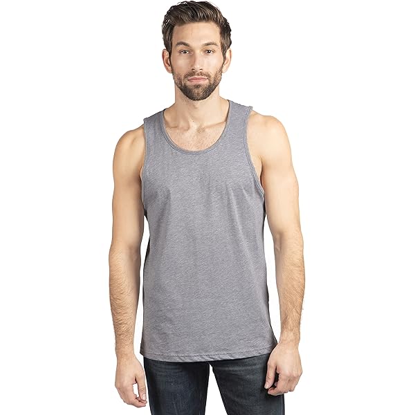 Next Level Men's Stylish Soft Jersey Tank Top, Hthr Gray, X-Large