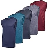 Real Essentials 3 & 5 Pack:Men's Dry Fit Workout Running Tank Top Gym Sleeveless Muscle Athletic Shirt (Big & Tall Available)
