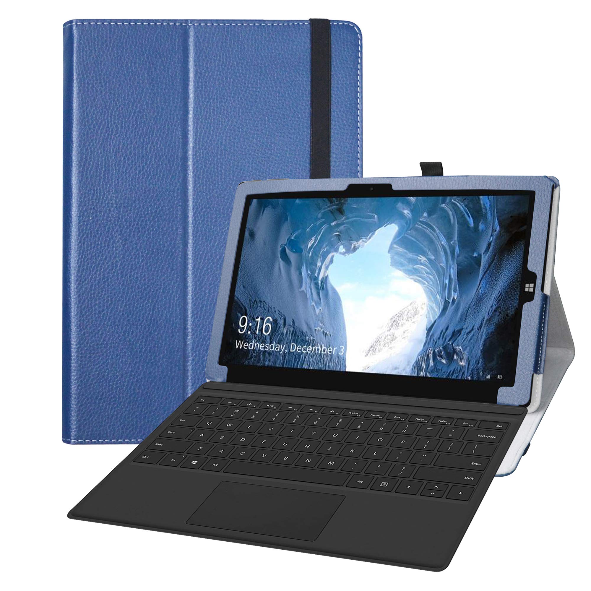 Photo 1 of Bige PU Leather Folio Case for CHUWI UBook 11.6" Tablet PC - 2-Folding Stand Cover (Not Fit UBook X 12" Tablet), Dark Blue