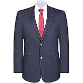Teemlanny Men's Classic Fit 2 Button Knit Stretch Blazer Sport Coat – Business Casual Jacket for Office Travel Events