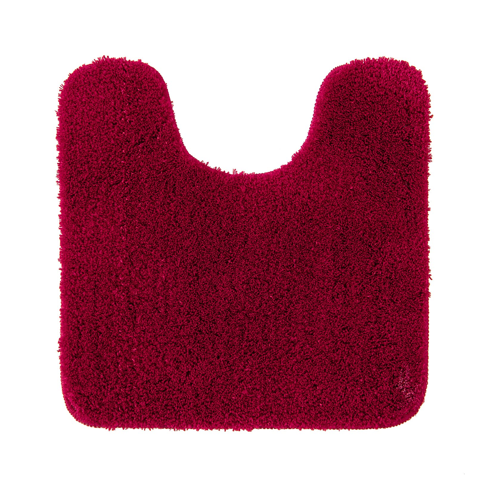 MIULEE Absorbent WC Toilet Rug Non Slip U Shape Bath Mat with High Hydroscopicity Rugs Super Soft Cozy and Shaggy Microfiber Rug Carpet for Bathroom Red 45 x 45 cm