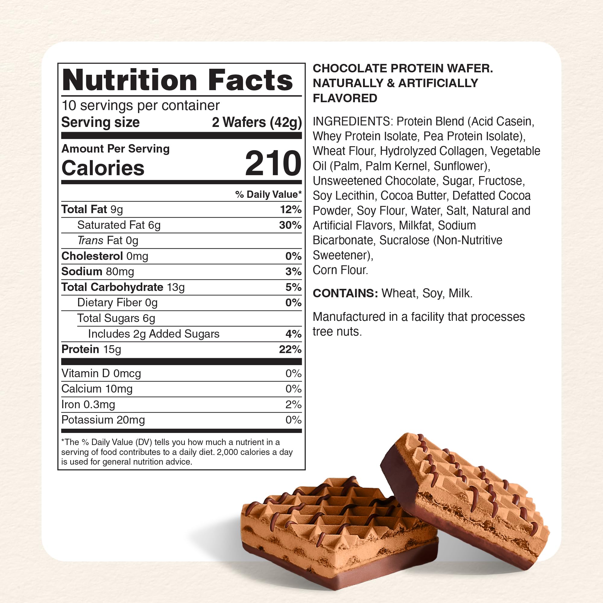 Myprotein Protein Bars, Crispy Protein Wafers, 15g High Protein Snacks, Box of 10 Chocolate Wafers Packs, Milk & Whey Protein Isolate, Light & Crunchy