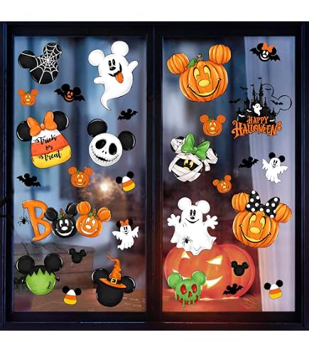 CCINEE - 5 adhesivos gigantes para ventana de Halloween, para decoración de Halloween
