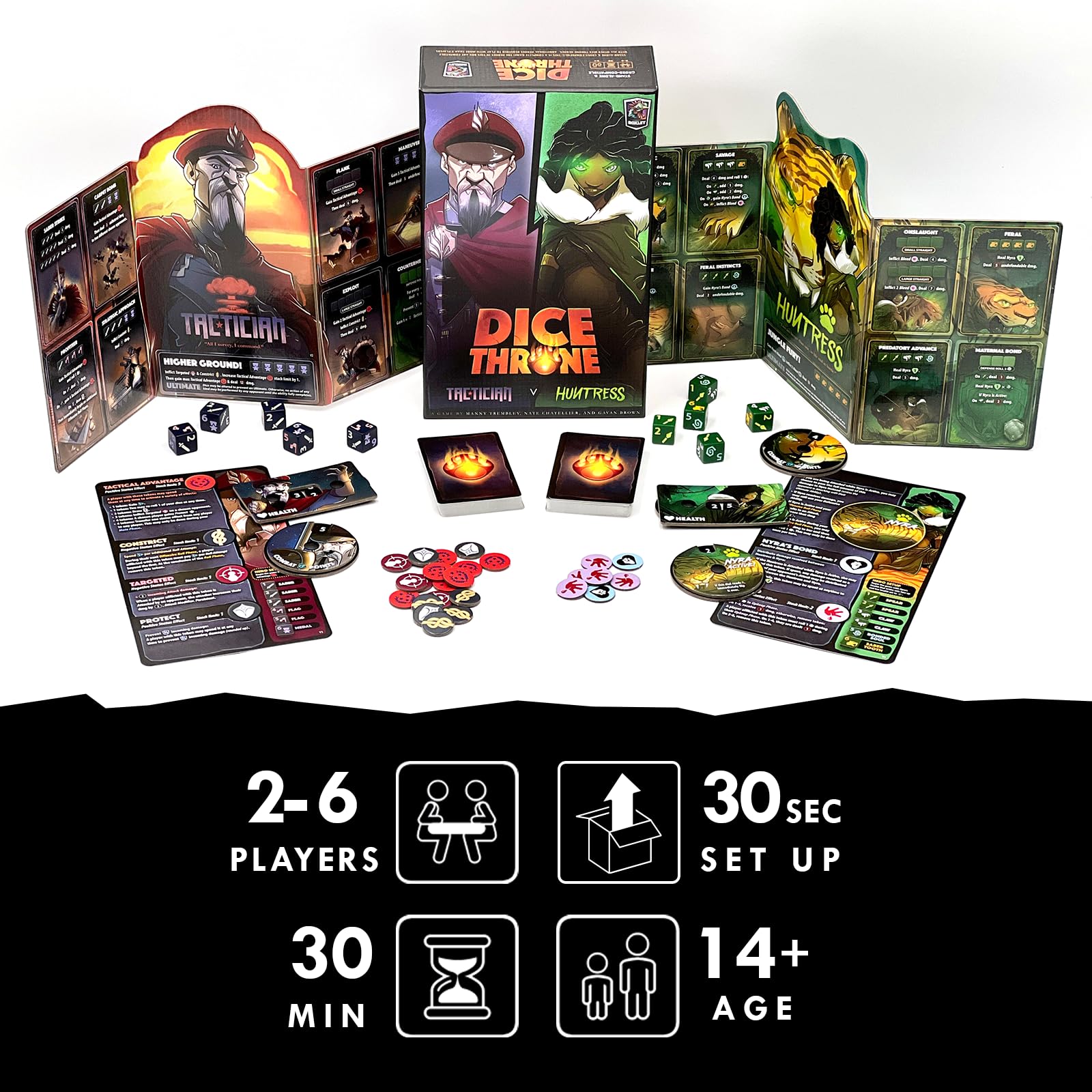 Dice Throne - Two Hero Box - Tactician v Huntress - Fast Playing Collectible Tabletop Game