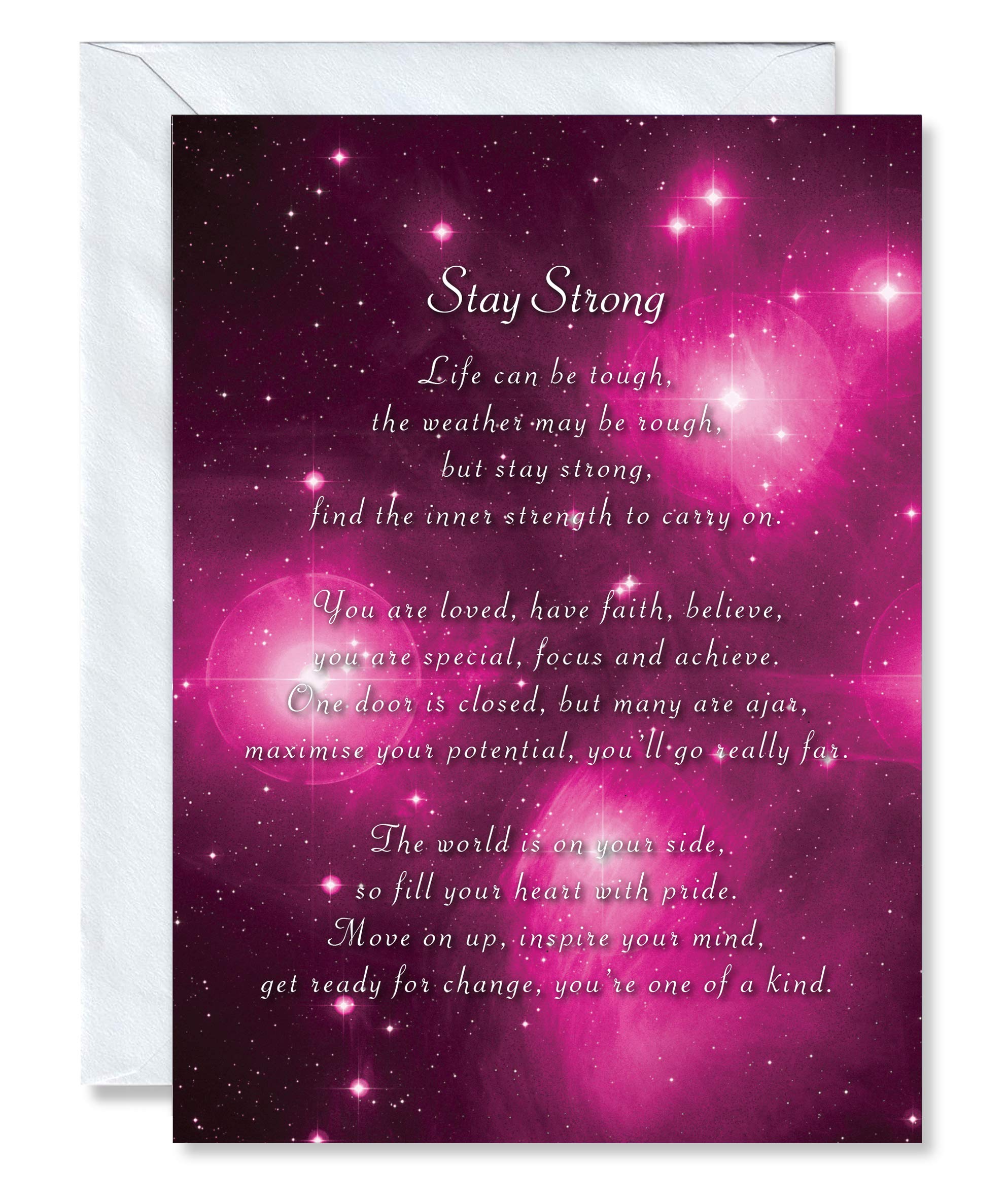 Clarabelle Cards - Stay Strong - Supportive | Proud of You | Inspirational | Motivational Thinking of You Encouragement Poem Verse Greetings Card