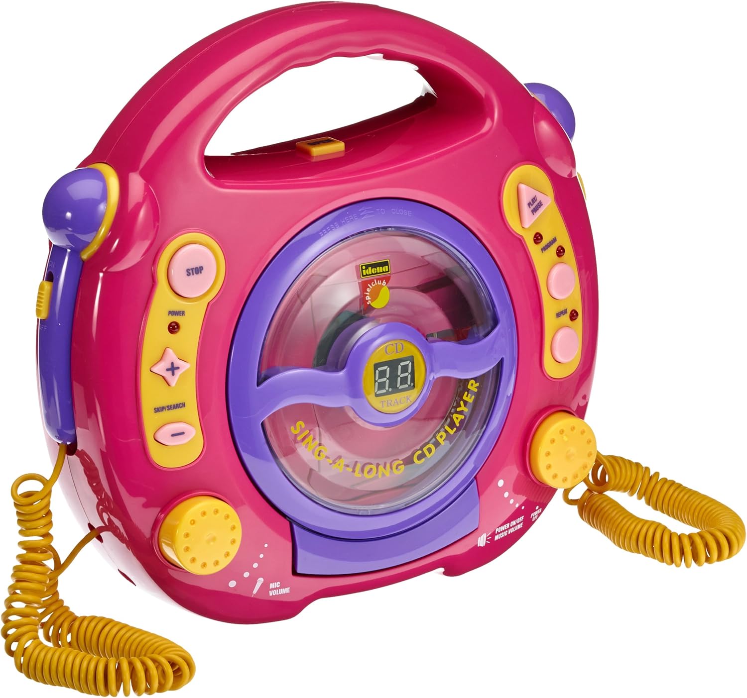 Idena 6805340 Kinder CDPlayer Singalong mit 2 Mikrofonen und LED