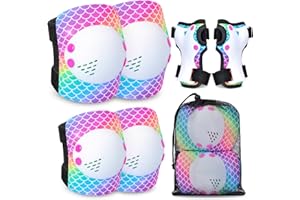 Ausletie Kids Knee Pads Elbow Pads Set, Skating Protective Gear for Skateboard, Roller Skates, Bike Cycling, Scooter, for Kids 3-8 Years