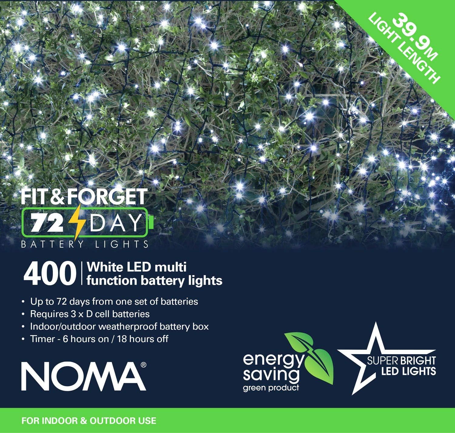 Fit & Forget Battery 400 LED String : Timer : Multifunction : Indoor/Outdoor : Bright White 6816006GW, Bright White, Green Wire - Image 5
