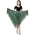 MUNAFIE Hip Scarf for Belly Dance Folk Dance Halloween Costume Tribal Dance Skirt with Sequin Tassel