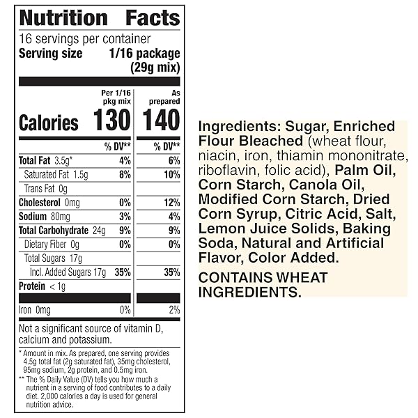 BETTY CROCKER DELIGHTS SUPREME LEMON BARS MIX, 16.5 OZ.
