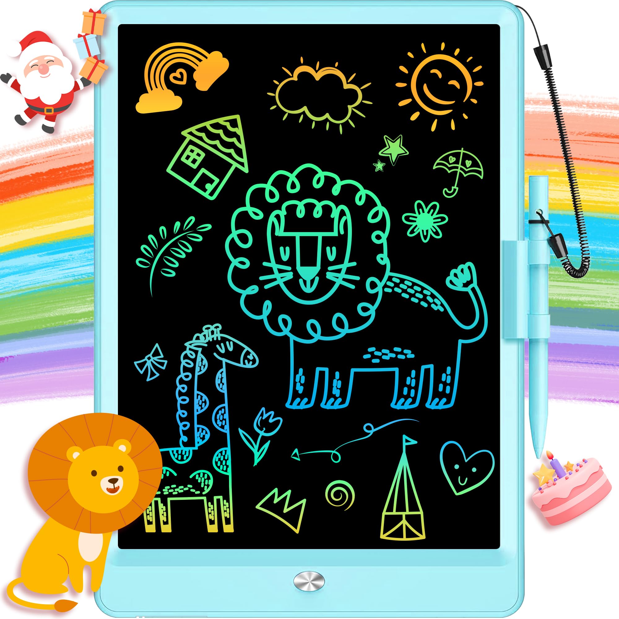 Photo 1 of 10 Inch LCD Writing Tablet Toy for 3 4 5 6 7 8 Year Olds - Erasable Electronic Drawing Pad and Doodle Board as Montessori Educational - Kids Christmas and Birthday Gifts for Girls and Boys Toy (Blue)