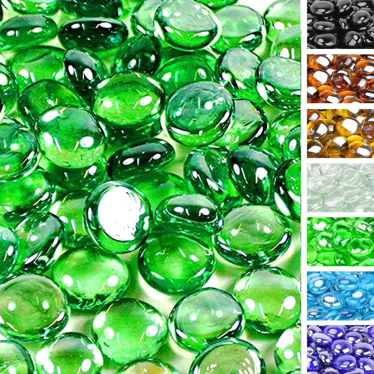 onlyfire Reflective Fire Glass Drops for Natural or Propane Fire Pit, Fireplace, or Gas Log Sets, 10-Pound, 1/2-Inch, Emerald Green: Garden & Outdoor