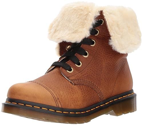 brown fur doc martens