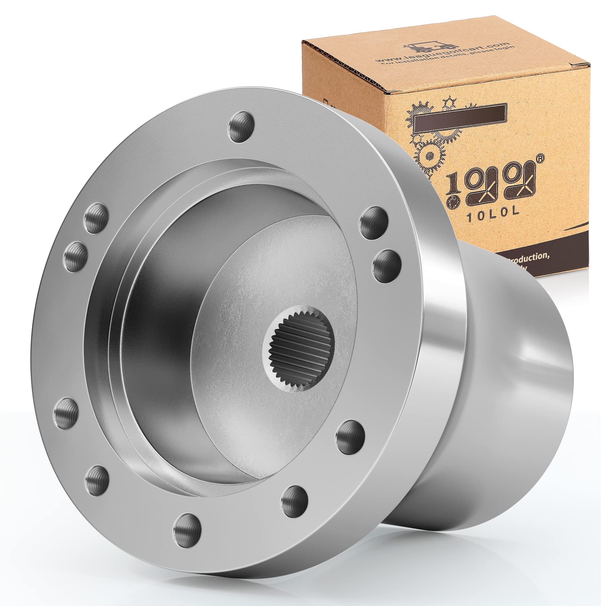 10L0L Generic 12.5" Golf Cart Steering Wheel OR 5/6 Hole Steering Wheel Chrome Adapter for Yamaha (G16-Drive 2) 1996-Up