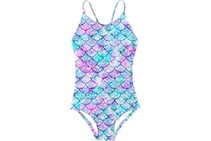 Idgreatim Girls One Piece Swimsuits Quick Dry Beach Swimwear Bathing Suit for Beach 3-12 Years