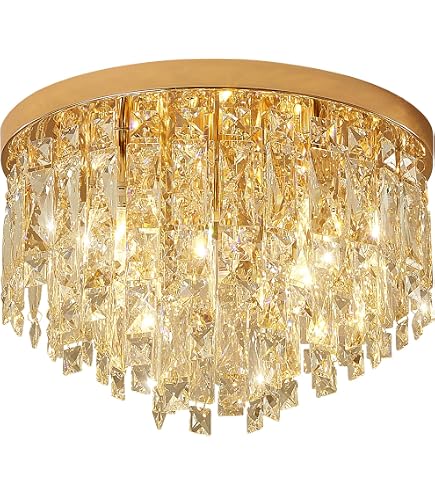 YMP&YZX Modern Chrome Ceiling Crystal Chandeliers,3-Light 11.8