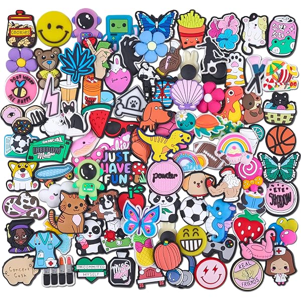 thumbnail image 2 of 20 Pack Shoe Charms For Crocs - Multicolor Rubber Decorative Pieces For Kids 2 of 5