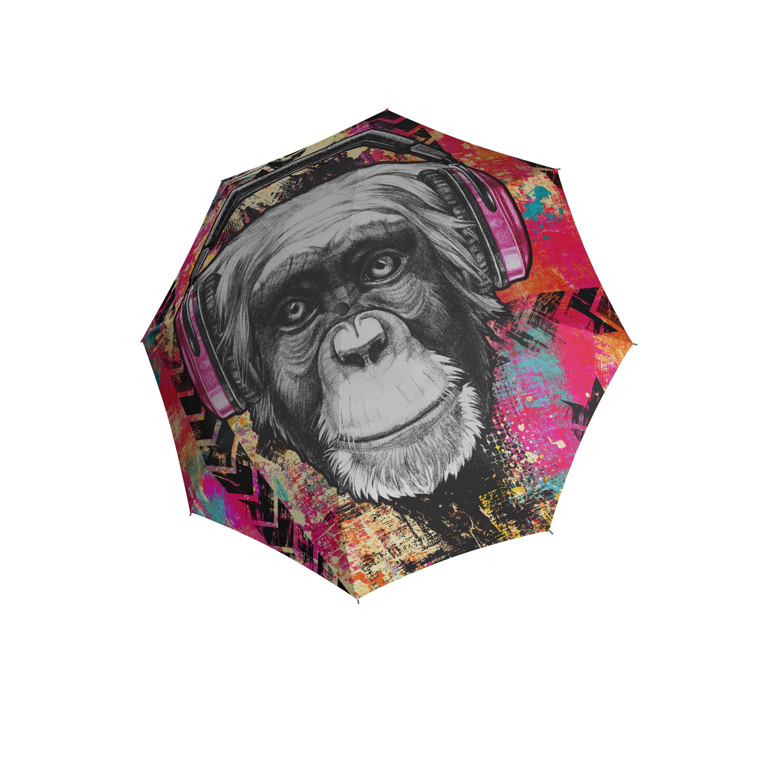 Doppler Modern Art Long Automatic Umbrella - Very Light - Automatic - Stylish Pattern, Monkey, 103 cm