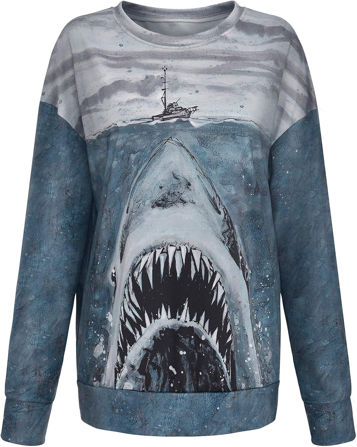 JXQN Top suelto popular del tiempo libre del suéter de la impresión