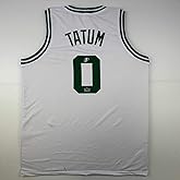 Facsimile Autographed Jayson Tatum Boston White Reprint Laser Auto Basketball Jersey Size Men's XL