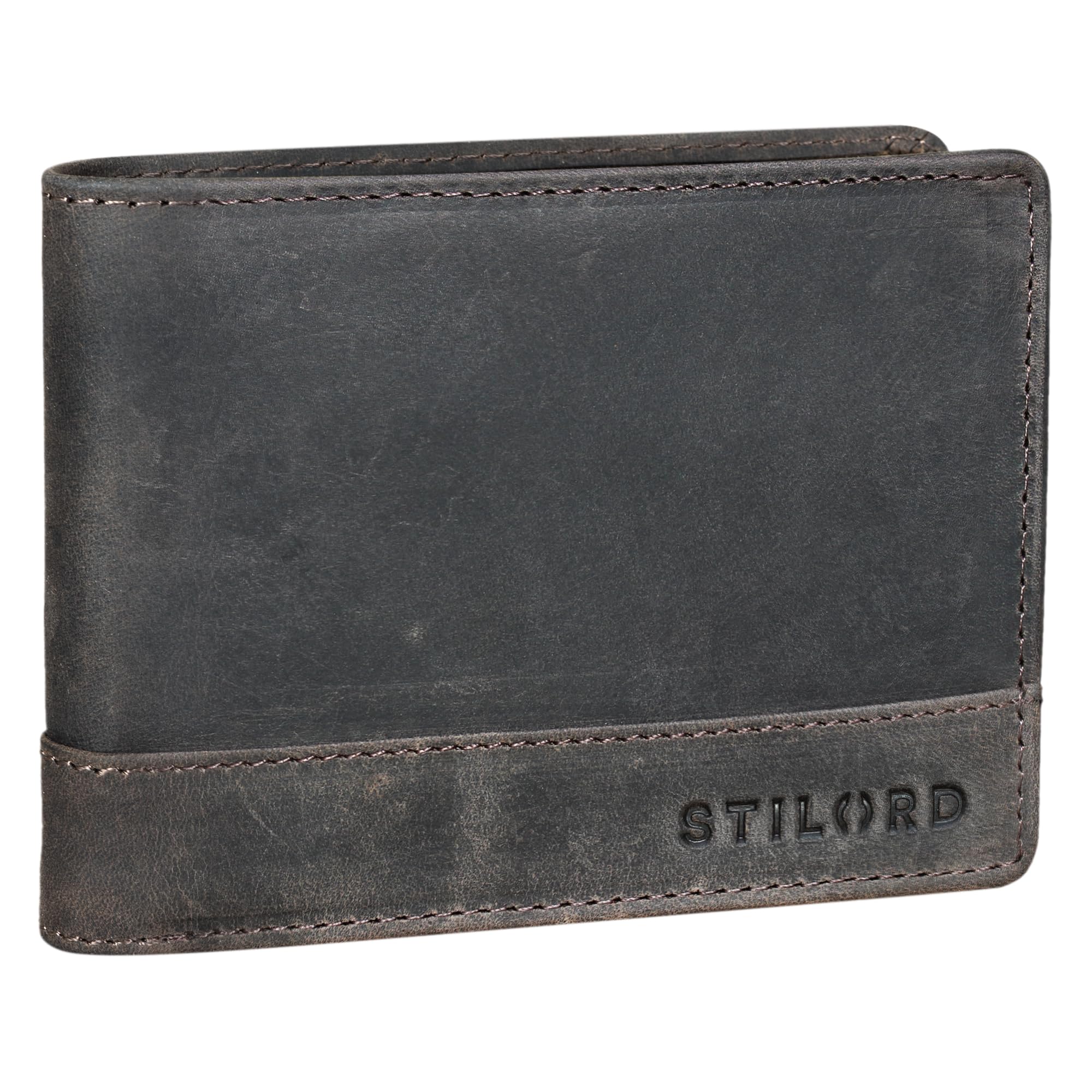 STILORD 'Lucius' Classic and Elegant Vintage Leather Wallet for Men with RFID Blocker/Credit Card Holder/Cow Hide Leather, Colour:Dark - Brown