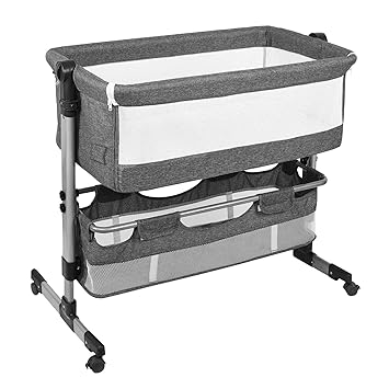 Amazon Com Hahasole 3 In 1 Bedside Sleeper For Baby Bassinet For Newborn Baby Adjustable Portable Bed With Mattress Included And Height Adjustable Grey Baby