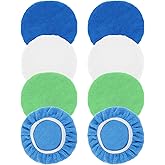 Quilax 8Pcs Microfiber Car Polishing Pads Set, Professional Car Buffer Pads, Microfiber Waxer Bonnet Polishing Pad for Automobile Glass Cleaning, Polish, Detailing