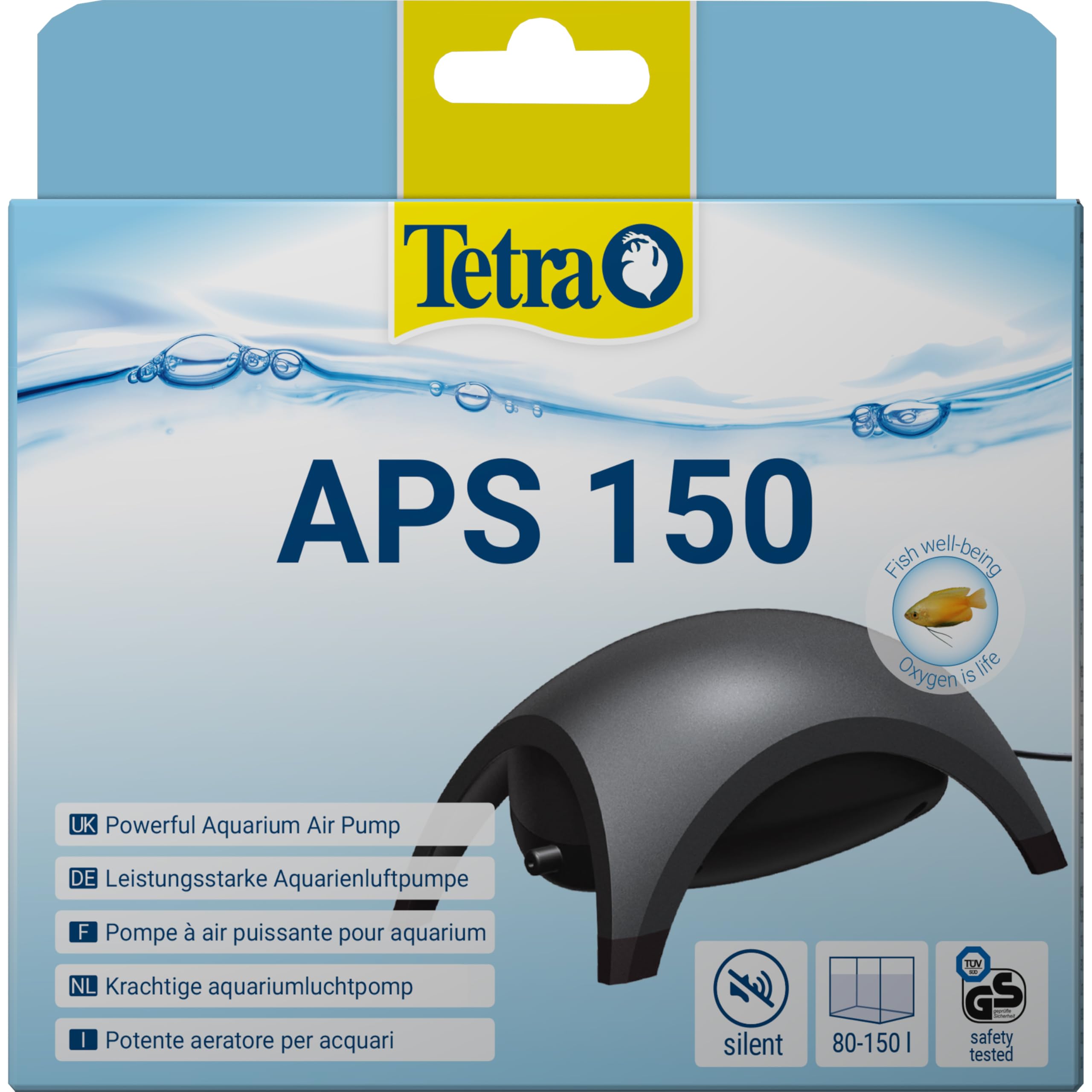 Tetra APS 150 Smooth-running aquarium air pump, black