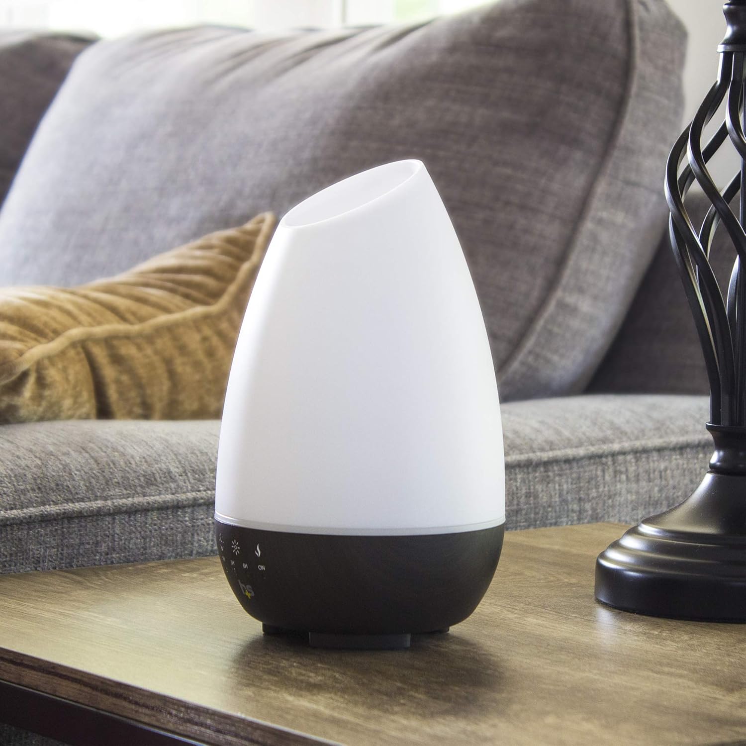 HealthSmart Aromatherapy Essential Oil Diffuser and Cool Mist Humidifier with 500ML Tank Ideal for Large Rooms Features Adjustable Timer, Mist Mode and 7 LED Light Colors, White: Health & Personal Care