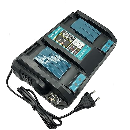 SHS DC18RD Dual Port Ladegerät Kompatibel mit Makita 18V und 14.4V Lithium-Ionen Akku BL1815 BL1830 BL1840 BL1850 BL1860 / BL