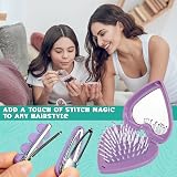 Disney Stitch Hair Clips Scrunchies & Folding Brush Girls Teens Stocking Filler view 5