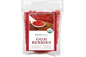 Healthworks Superfoods Organic Dried Goji Berries - 8 Oz - 1 Pack - Vegan and Non-GMO -Certified Organic Raw Sun-Dried Goji Berries