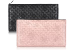 WTEEHN 2pack Money Bag, Cash Zipper Pouch, Bank Bags, Cash Wallet, Cosmetic Receipts Coins Small Tools Organizing Storage Bag