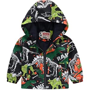 Toddler Boys Lightweight Jackets Zip up School Casual Hooded Coats Kids Baby Cute Graphic Sport Hiking Windbreaker
