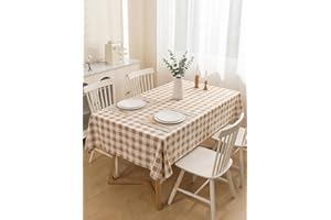 Modern Checkered Rectangle Tablecloth Waterproof Wipeable Gingham Table Cover Stain Resistant for Picnic Dining