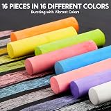 JOYIN 16 Pcs Washable Sidewalk Chalk Set Non-Toxic Jumbo Colors view 2