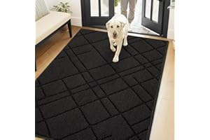 hicorfe Indoor Doormat,32"x48"Mud Trapper Absorbent Door Mat,Non-Slip Rubber Backing Washable Entryway Rug,Low-Profile Welcom
