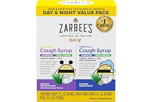 ZARBEE'S Zarbee’s Baby Day & Night Cough Medicine & Syrup Value Pack with Organic Agave + Zinc for Immune Support, Natural Grape Daytime & Chamomile Nighttime, Baby Cough Medicine, 2 x 2 fl oz