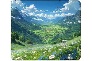 Green Small Mouse Pad, Mountain Portable Gaming Desk Mat with Non-Slip Rubber Base, Ultra-Smooth Textured Computer Mousepad f