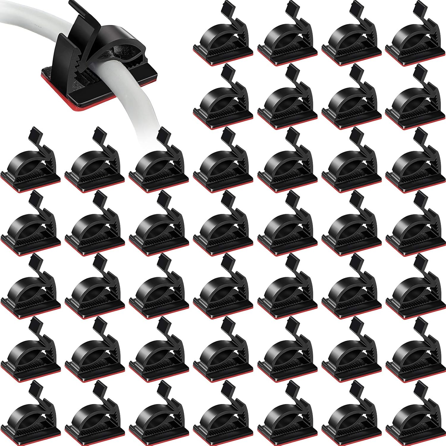 150 Pieces Self Adhesive Cable Management Clips Adjustable Cable Cord Organizers Nylon Sticky
