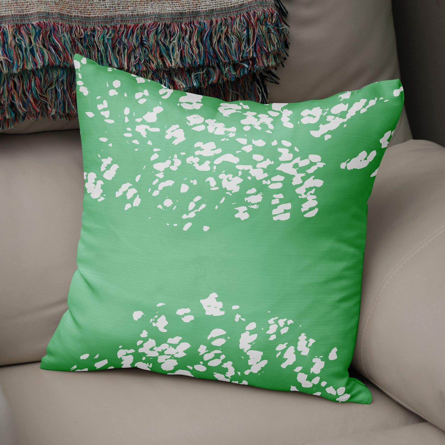Bonamaison Decorative Cushion Cover, Polycotton, Green, Standard