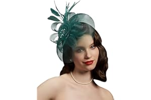 Cizoe Tea Party Fascinator Hats for Womens 50s Headwear with Veil Flower Cocktail Wedding Church Kentucky Derby Hat