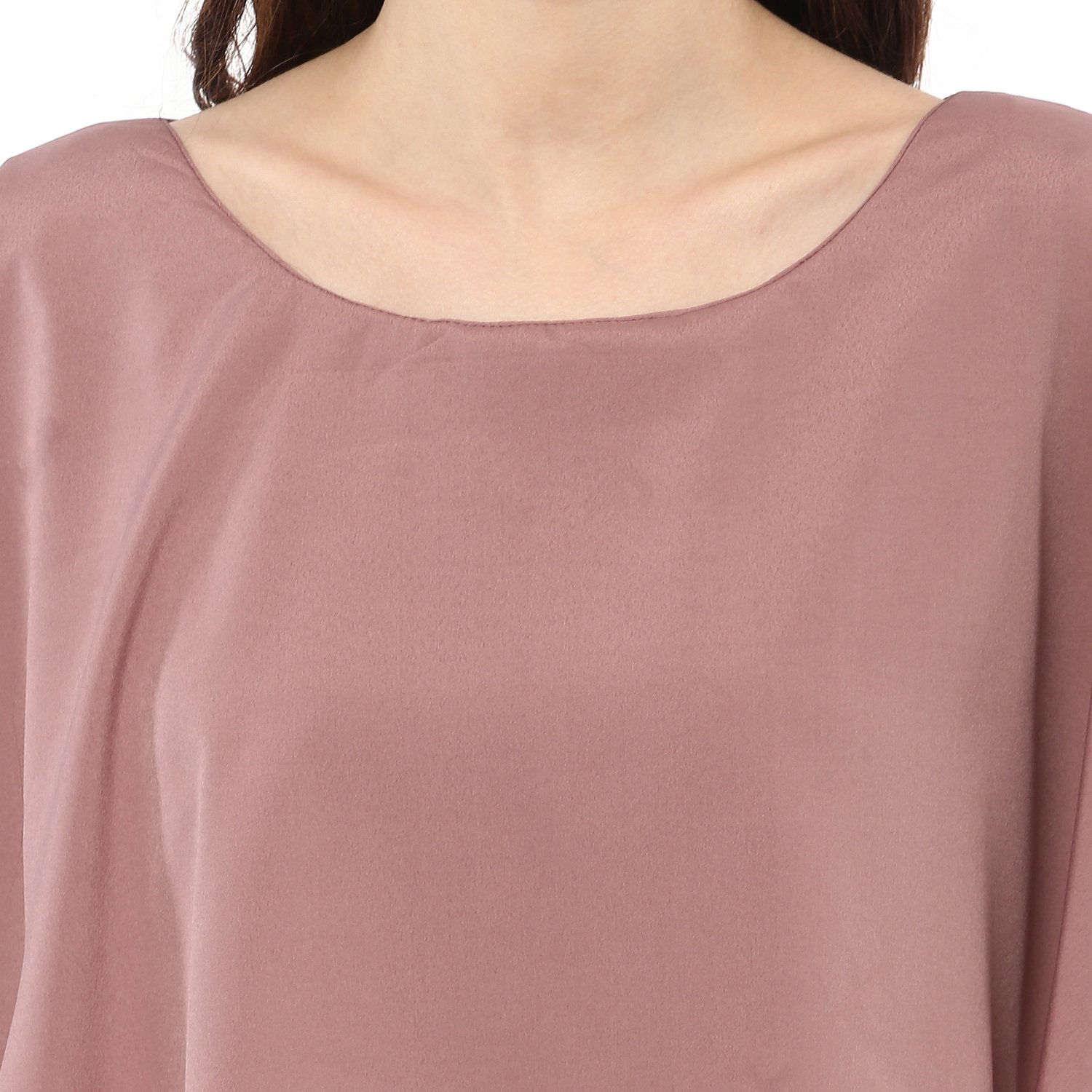 ziyaa women's wine colour half sleeve crepe straight kurta