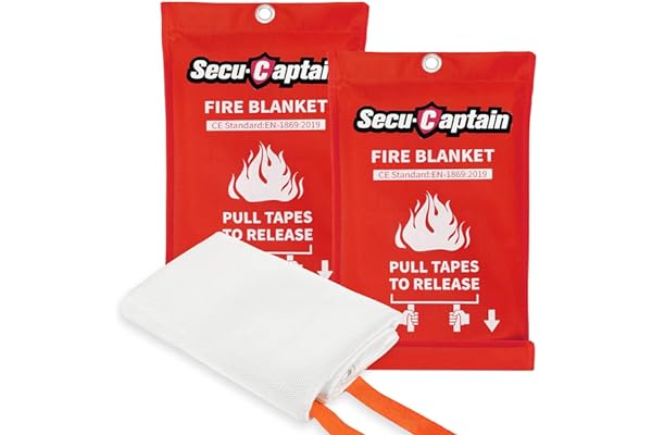 SecuCaptain Emergency Fire Blanket for Home and Kitchen - 2 Pack 40