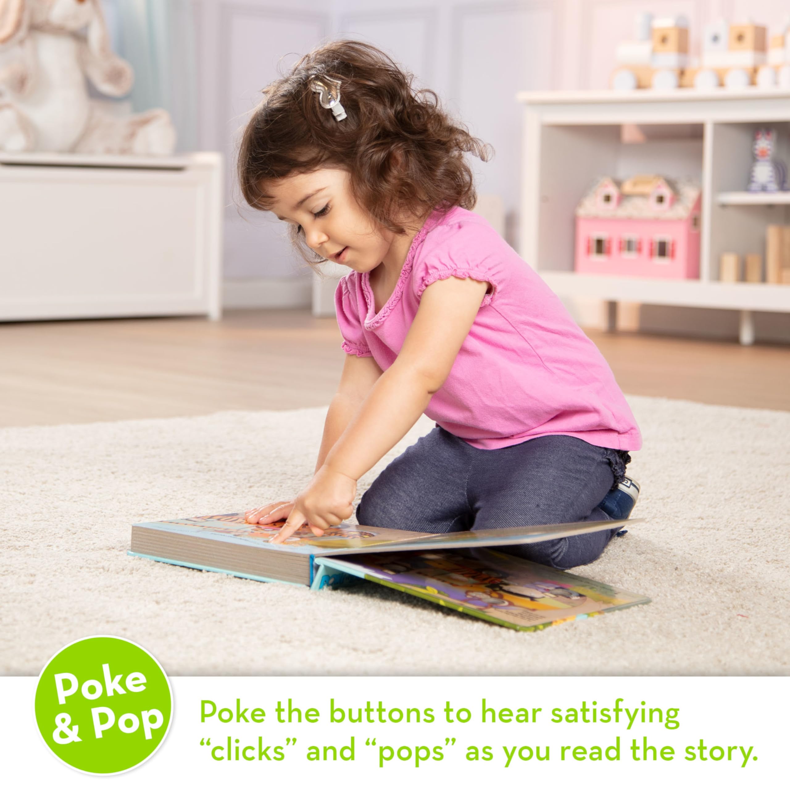 Melissa & Doug Children's Book - Poke-A-Dot: The Wheels on the Bus Wild Safari (Board Book with Buttons to Pop)
