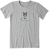 Life is Good Womens Crusher Tee Shirt, Short Sleeve Cotton Graphic T-Shirts, Horse